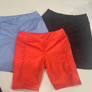 Zella Kids Bike Shorts - Red, Blue, and Black